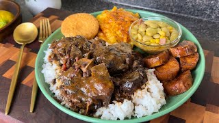 Soul Food Dinner🔥Smothered Beef Neck Bones Lima Beans Candied Yams Mac amp Cheese Cornbread [upl. by Elie418]