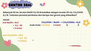 Penentuan pereaksi pembatas pada stoikiometri reaksi asam basa [upl. by Adnilev273]