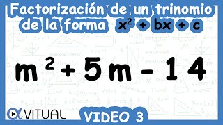 Factorización de un Trinomio de la Forma x2bxc Video 3 de 9 [upl. by Nanah443]