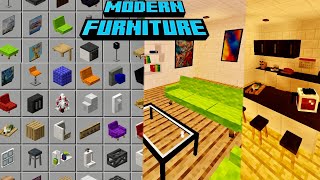 MCPE MODERN FURNITURE 120 How to Download amp Install 500 Furniture amp Decorations Survival [upl. by Itsud908]