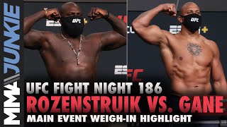 Jairzinho Rozenstruik vs Ciryl Gane weighin highlight  UFC Fight Night 186 [upl. by Eidoc]