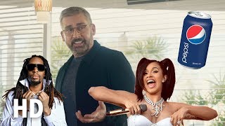 Pepsi Steve Carell Lil Jon and Cardi B in hilarious Super Bowl advert [upl. by Alaaj]