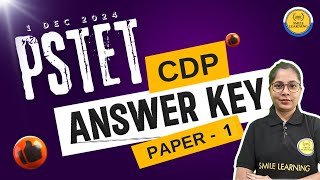 PSTET 2024 CDP Answer Key Paper 1  1 Dec 2024  smile learning [upl. by Herschel]