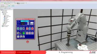 Robot Melfa programming – Lesson 47 Work in automatic mode [upl. by Notsyrb]