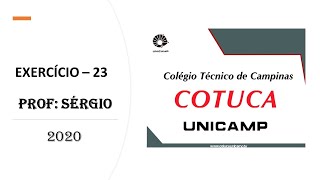 Exercício 23  Cotuca 2020 [upl. by Aihsemaj]