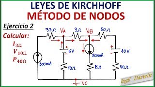 LEY DE KIRCHHOFF NODOS  EJERCICIO 2 [upl. by Short]