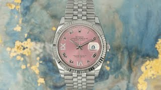 Rolex Datejust 36 126234 Pink Roman amp Diamond Dial White Gold and Steel 2022  Imperial Time UK Ltd [upl. by Arul]