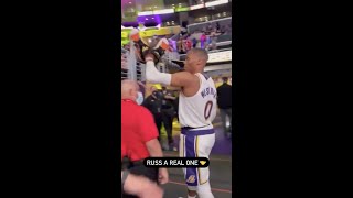 Russell Westbrook Slaps Away Older Fans Hands To Make Sure A Kid Got His Shoes 😭 Shorts [upl. by Hagan]