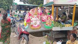 Vinayaka Chavithi morning vibes  Nellore  Festival  Family  Kids  idol  pooja items  culture [upl. by Madra]