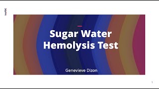 Sugar Water Hemolysis Test [upl. by Gilletta]