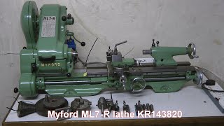 Myford ML7R lathe serial number KR143820 with Newton Tesla variable speed controller [upl. by Hadsall458]