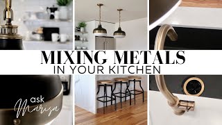 How To Mix Metals In The Kitchen  Brass Chrome Iron Polished Matte Selecting Kitchen Hardware [upl. by Rehtul]