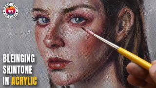 Blending Skin tone in Acrylic  StepbyStep Portrait Painting with Acrylic by Debojyoti Boruah [upl. by Zabrine]