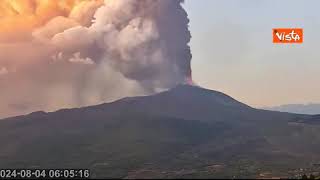 Leruzione dellEtna fontane di lava e nubi di cenere vulcanica [upl. by Snow]