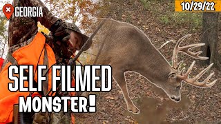 Self Filmed Monster Buck  Tree Saddle Hunting In Georgia  Realtree Road Trips [upl. by Bucher]