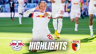 THREE goals for a new CLUB RECORD  RB Leipzig vs FC Augsburg 30  Extended Highlights [upl. by Rusert]