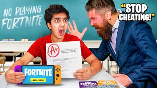 Kid CHEATS ON SCHOOL TEST He Picks Fortnite Over STUDYING [upl. by Einnel]