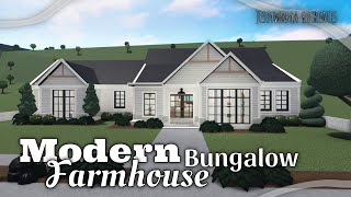 RobloxBloxburg  Modern Farmhouse Bungalow 177k tour  speedbuild [upl. by Nesyaj695]