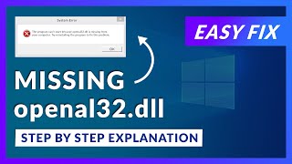 openal32dll Missing Error  How to Fix  2 Fixes  2021 [upl. by Ezra]