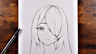 How to Draw anime Girl  Easy Anime Drawing step by step [upl. by Osmond]