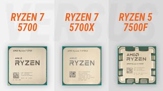 Ryzen 7 5700 vs Ryzen 7 5700X vs Ryzen 5 7500F w RTX 4090 Test in 7 games [upl. by Nida340]