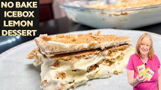 No Bake Icebox LEMON DESSERT CAKE [upl. by Asinet]