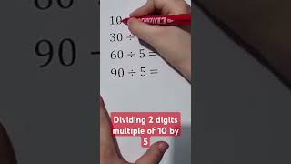 DIVIDING 2 DIGITS MULTIPLE OF 10 BY 5 [upl. by Nibuz]