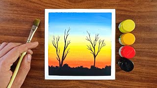 Easy watercolour drawing and painting  Poster colour painting  Drawing [upl. by Pas]