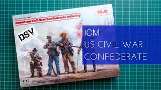 ICM 135 American Civil War Confederate Infantry 35021 Review [upl. by Anemolihp]