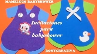 Cómo hacer MAMELUCO DE BEBE  invitación Baby Shower DIY  Ronycreativa [upl. by Esimehc]