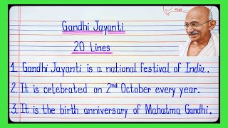 20 lines on Gandhi Jayanti in englishEssay on Gandhi JayantiGandhi Jayanti essaymahatma gandhi l [upl. by Eniruam952]