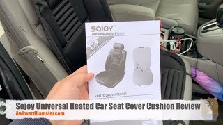 Sojoy Universal Heated Car Seat Cover Cushion Review [upl. by Erdnassac571]