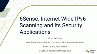 USENIX Security 24  6Sense InternetWide IPv6 Scanning and its Security Applications [upl. by Bronk]