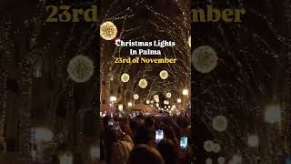 Christmas Lights ✨in Palma🗓️23rd of November at 0800 PM📍 Paseo del Borne mallorca [upl. by Woodsum]