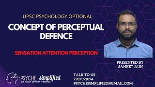 PERCEPTUAL DEFENCESENSATION ATTENTION PERCEPTION [upl. by Tnarb]