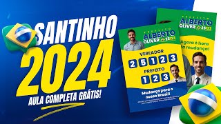 Como fazer SANTINHO  folheto POLÍTICO CANDIDATO no Photoshop 2024 Frente e Verso [upl. by Baillie344]