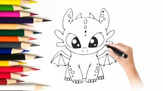 How to Draw a Cute Dragon  Easy StepbyStep Tutorial for Beginners [upl. by Niawat25]