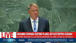 Iohannis în plenul Adunării Generale ONU România sprijină inițiativa de pace a lui Zelenski [upl. by Otanutrof]