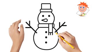 How to draw a snowman  Easy drawings ⛄ [upl. by Ayita]