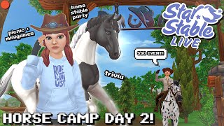 p2 Star Stable Livestream HORSE CAMP Day 2🐴🌟 Party MiniGames Trivia [upl. by Harbird]