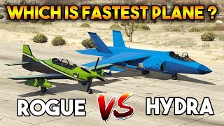 GTA 5 ONLINE  HYDRA VS ROGUE WHICH IS BEST FIGHTER PLANE [upl. by Auod]