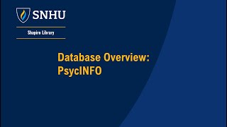 Database Overview PsycINFO [upl. by Eanom]