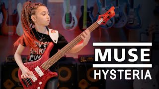 Ellen Alaverdyan 11yo plays Muse  Hysteria Bass Cover [upl. by Anaujal]