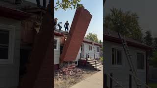 Demolishing a Chimney for an addition remodel demolition chimney demo remodel [upl. by Nnaasil]