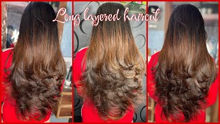 Long layer haircut without reducing length  Different layer cut  best layers cut [upl. by Africa]