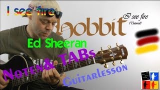 I see fire Guitar Hobbit Ed Sheeran Guitarlesson [upl. by Eedolem]