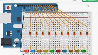 TinkerCAD Circuits LED 走馬燈 [upl. by Gloriana]