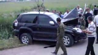 Toyota Prado turned over in Armenia driver died June 04 2011 [upl. by Johnsson]