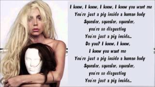 Lady Gaga  Swine Karaoke  Instrumental with lyrics on screen [upl. by Conrade]