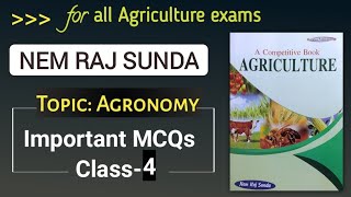 Agronomy Important MCQ Class4  Nem Raj Sunda book for all Agriculture exams afo aao nemrajsunda [upl. by Druci]